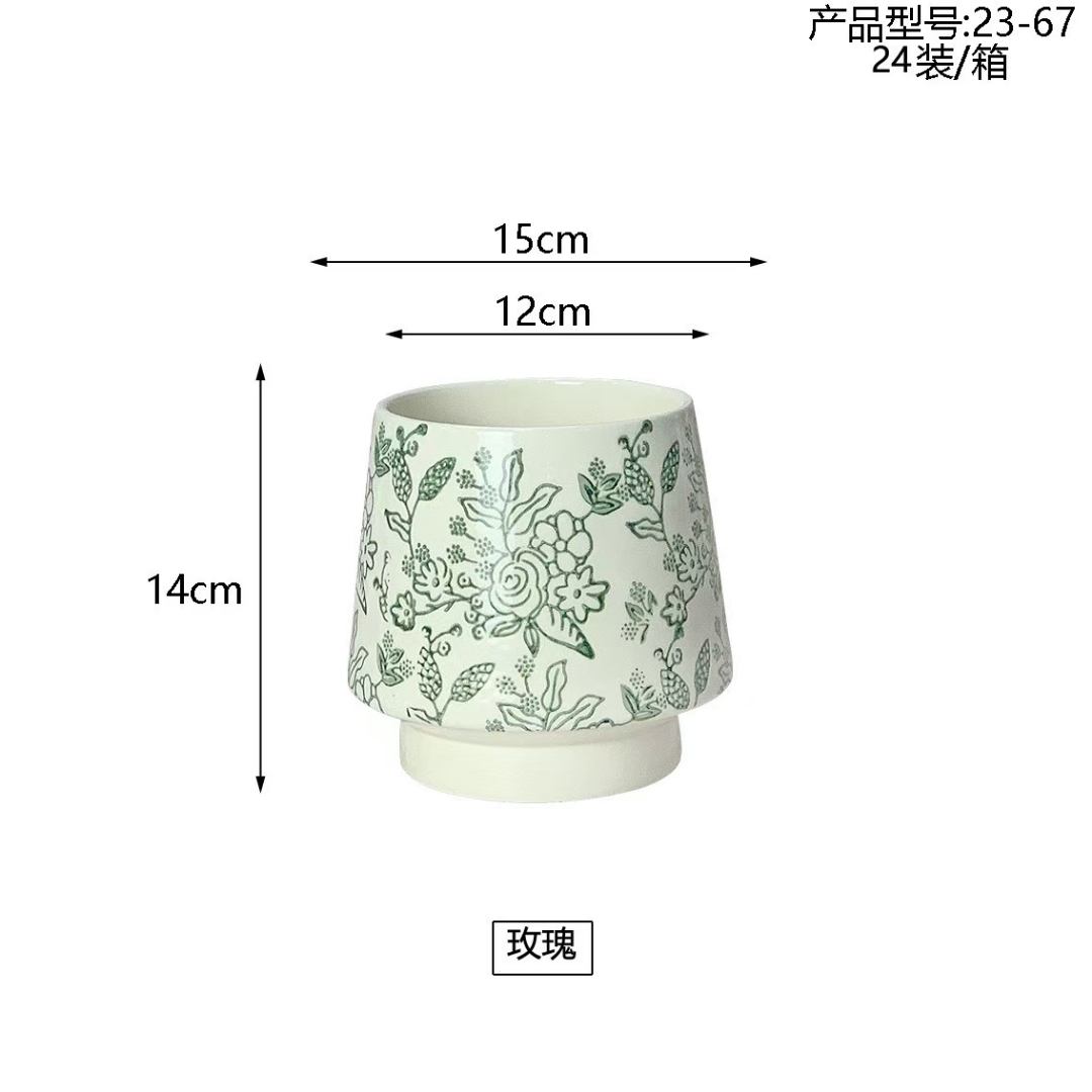 家居花盆装饰艺术品 宠物及园艺用品 美化花瓶水杯一体装饰品白底实物图