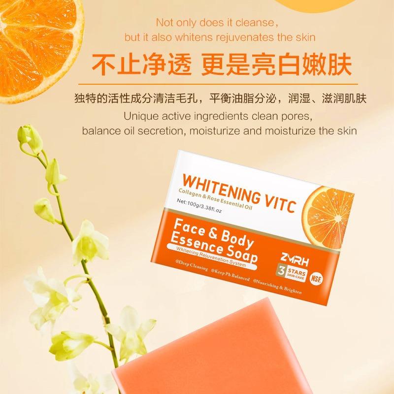 cross-border foreign trade vitamin c soap gentle cleaning bath soap nourishing moisturizing fragrant citrus handmade soap wholesale/processing