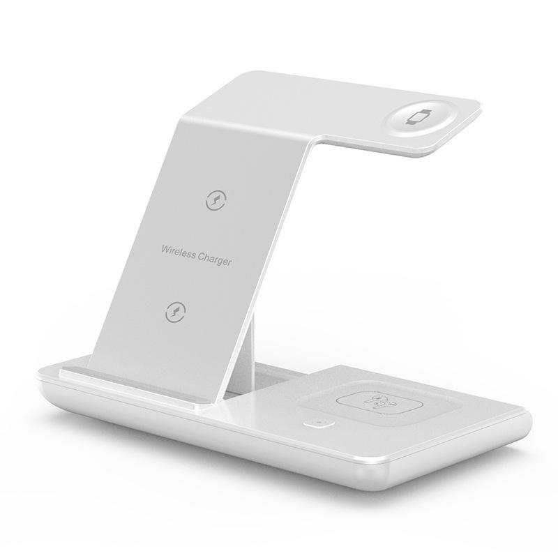 Cross-Border New Arrival Four-in-One Folding Wireless Charger for Iphone Mobile Phone Watch Headset Three-in-One Wireless Charger