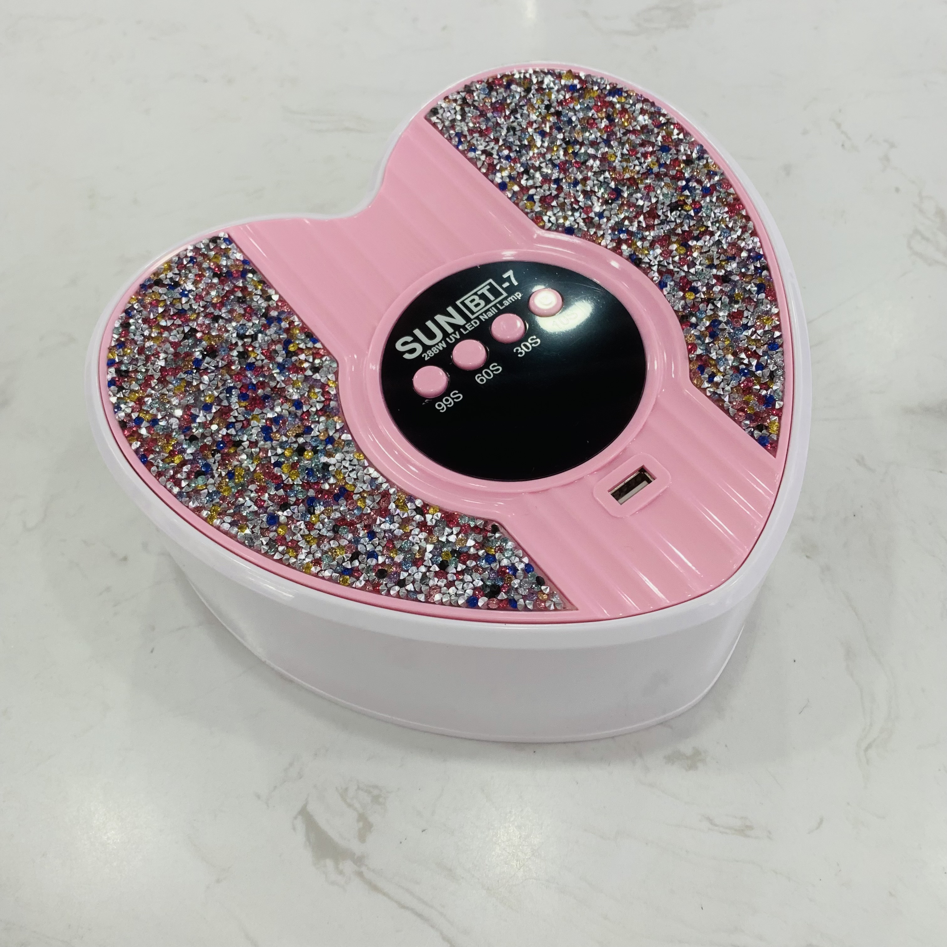 New 288W heart-shaped nail polish lamp with diamond glue dries quickly without blackening hands and features intelligent sensing full figure