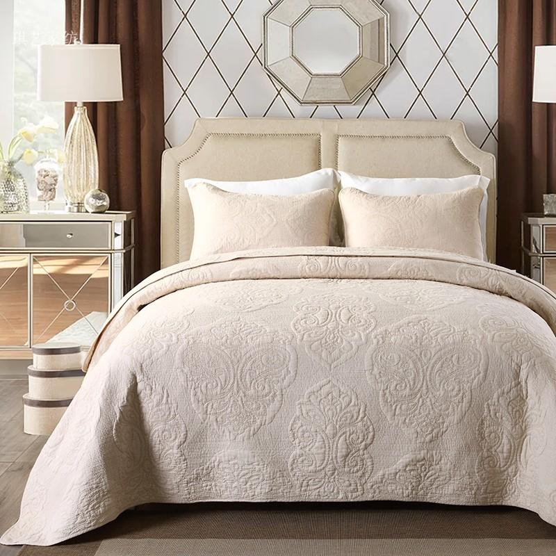 Foreign Trade Embroidery Quilting Quilt Bed Cover Three-Piece Pure Cotton Air Conditioning Quilt Quilted Bed Sheet