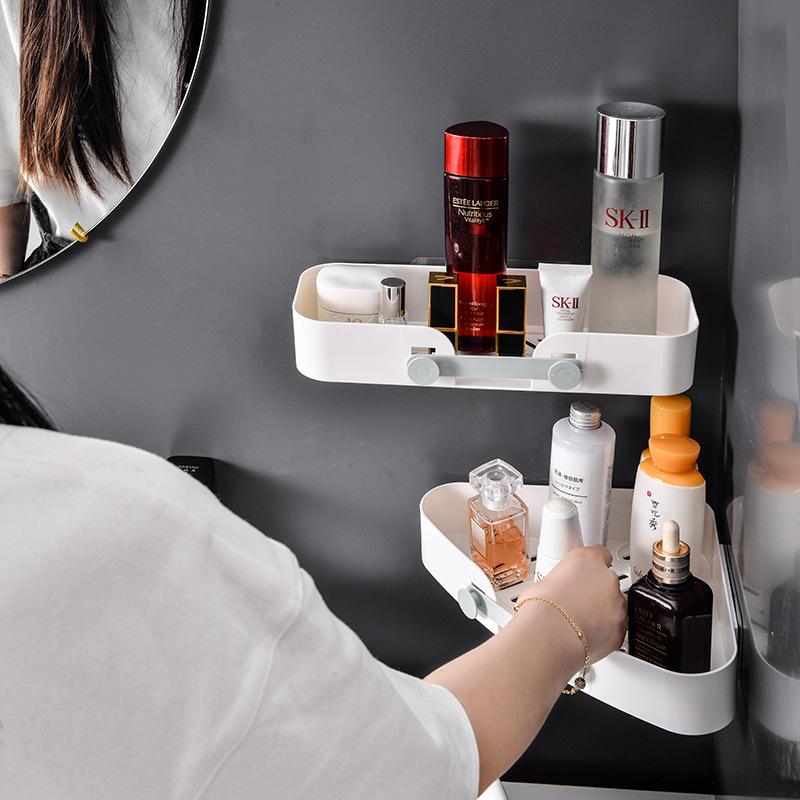 wall-mounted hair dryer rack plastic soap dish plastic wash-basin triangle shelf bathroom sanitary three-piece set