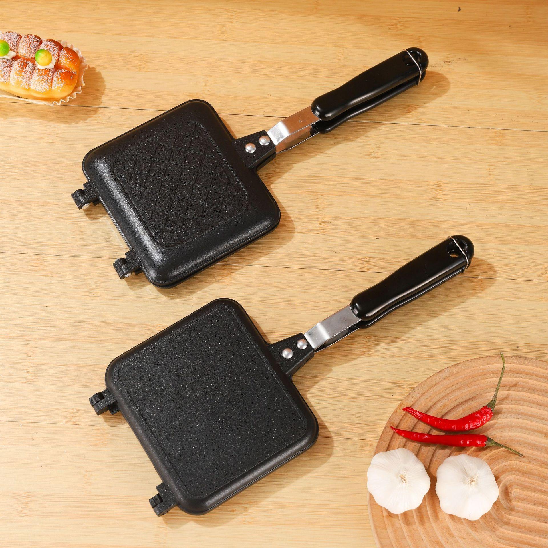 New Sandwich Baking Tray Mold Non-Sti Double-Sided Frying Pan Home Breakfast Egg Frying Pan Waffle Sandwich Pot