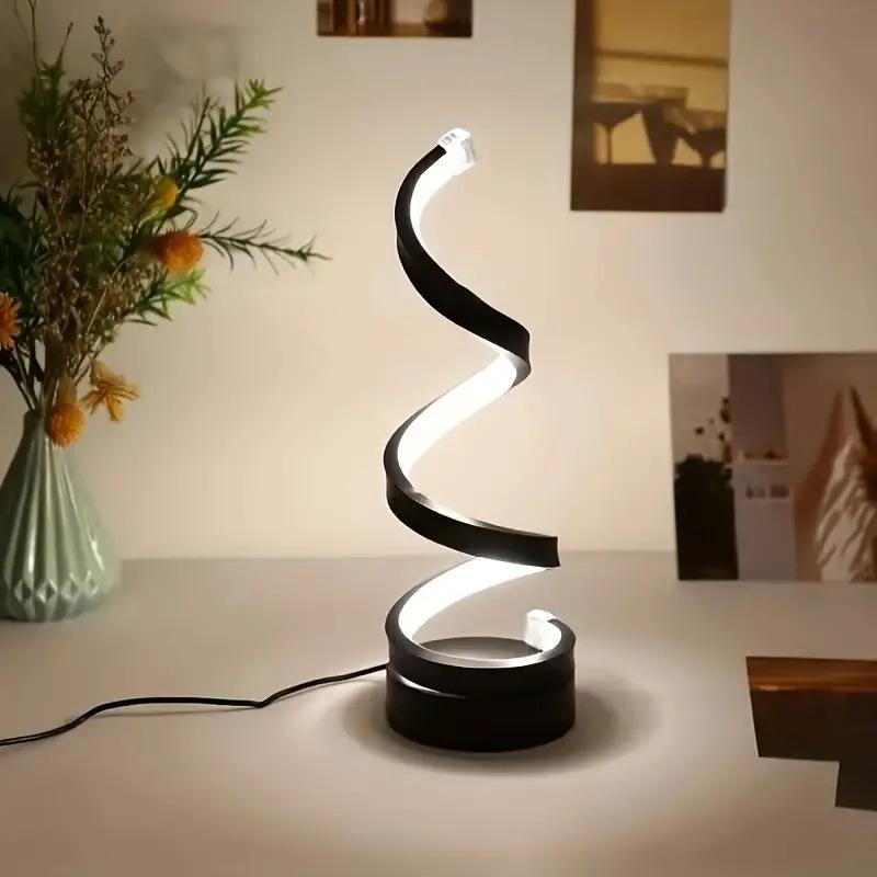 cross-border hot modern spiral table lamp minimalist creative adjustable led desk lamp usb powered decorative table lamp