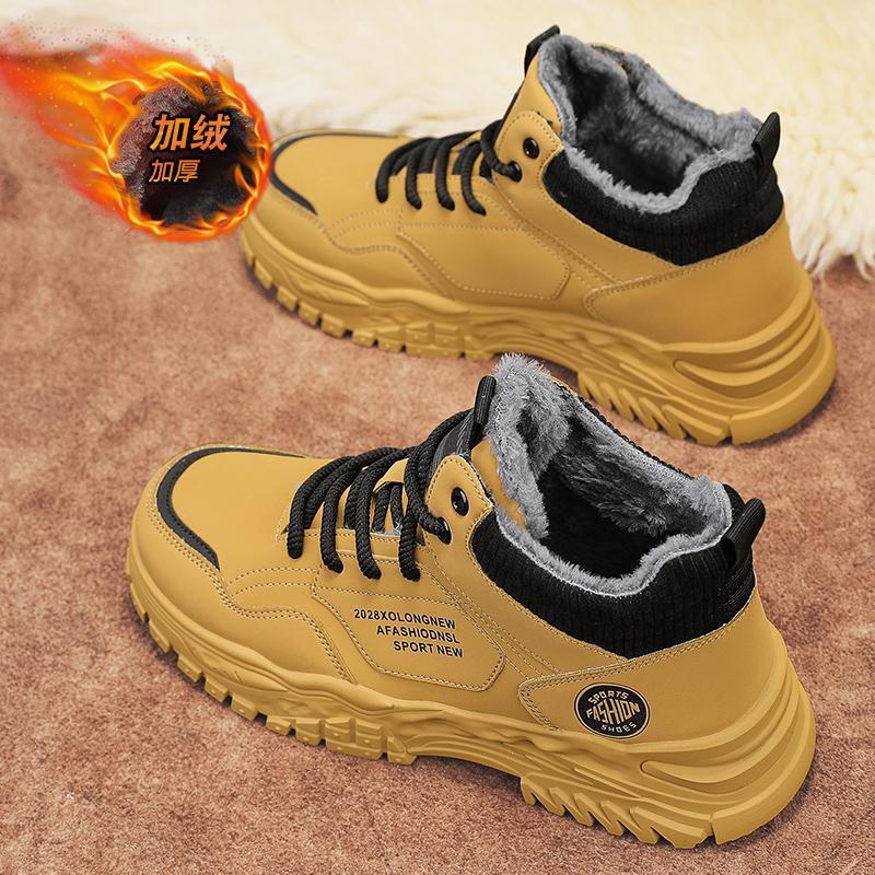 cross-border martin boots men's winter velvet warm cotton shoes mountaineering retro sports worker boots high top working wear cotton boots