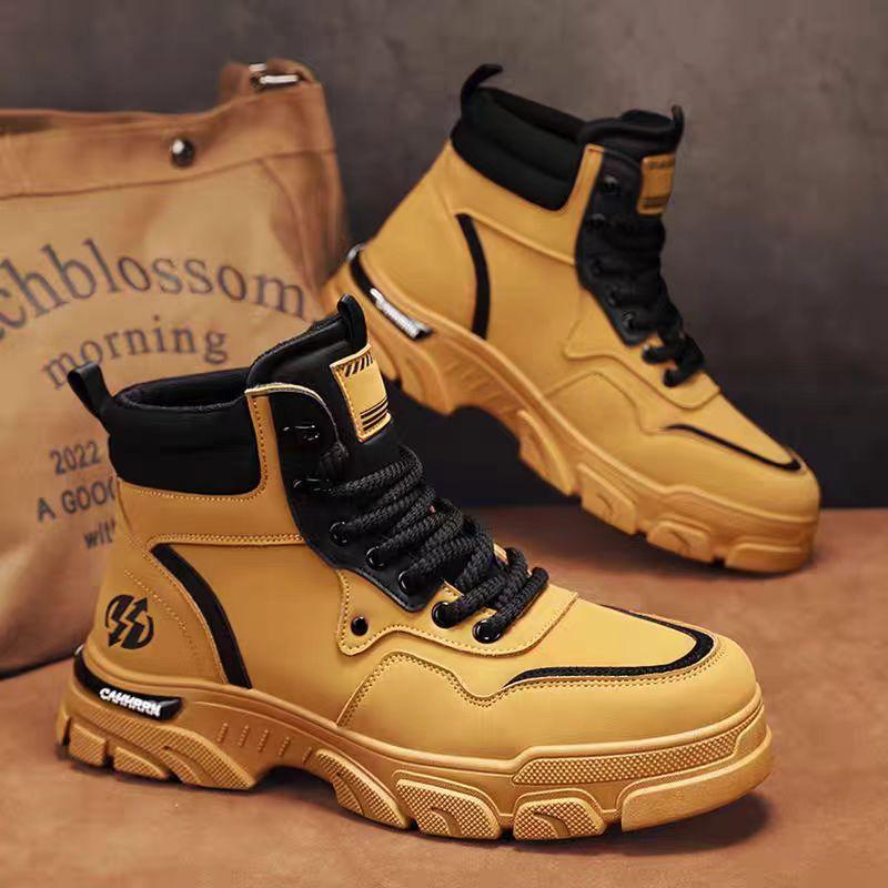 martin boots men's shoes fall high top british style retro worker boots outdoor sports mountaineering wear-resistant motorcycle overalls boots