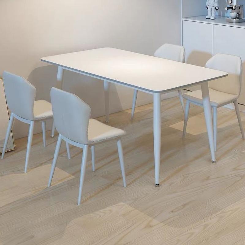 nordic pure white stone plate dining-table chair home small apartment pure black minimalist light luxury high-grade new pure black dining table