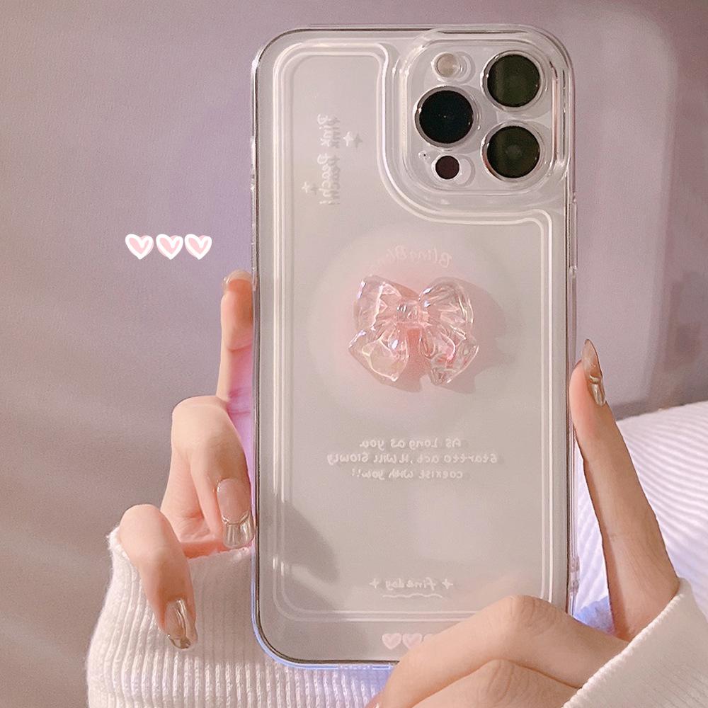 bow for iphone 13 phone case apple 15promax stereo crystal 11 silicone 14 generation huawei