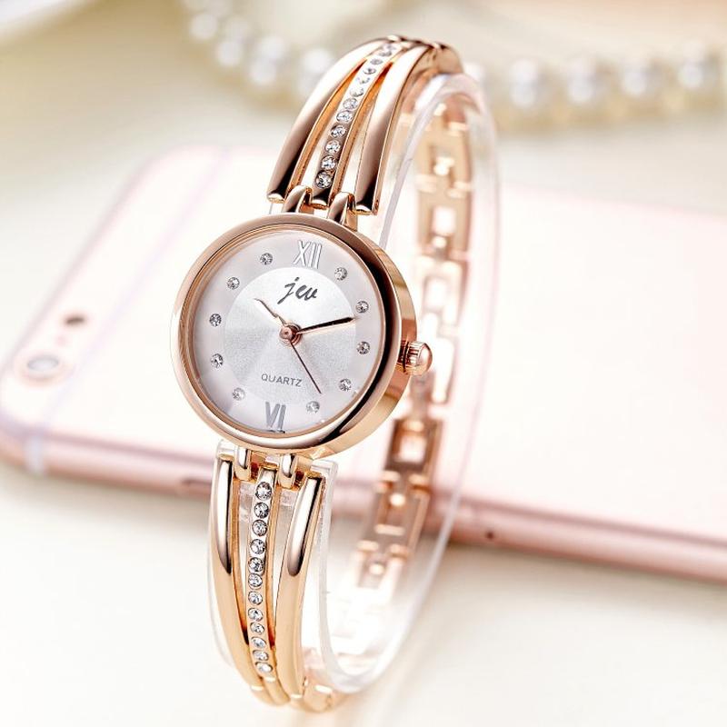genuine brand round watch women's rhinestone steel belt ins style student fashion watch women's korean style fashion watch