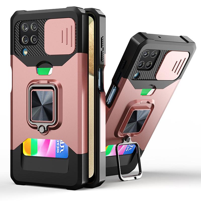 cross-border applicable to xiaomi sliding window phone case card drop-resistant samsung car magnetic ring google phone case