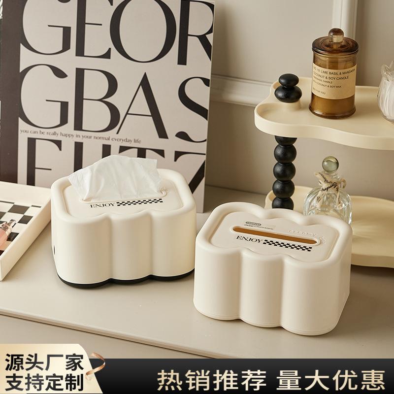 milky white lifting tissue box sense spring desktop tissue box living room home creative ins napkin box