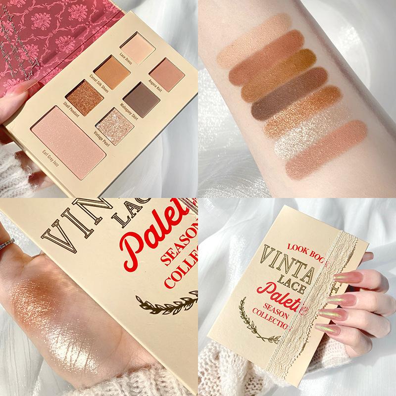 coco venus seven-color lace girl eye shadow plate eye shadow book blush eye shadow matte pearlescent student makeup ins