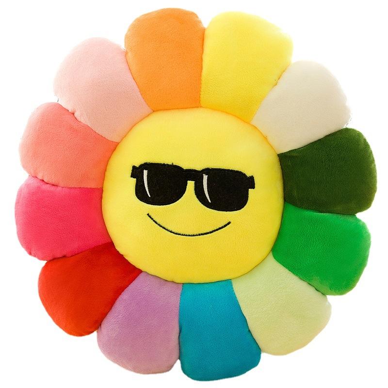 cartoon colorful sun flower cushion petal plush toy waist cushion pillow office long sitting chair cushion seat cushion Item Picture