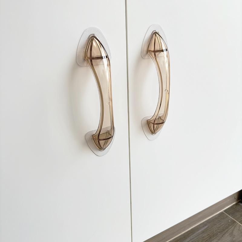 punch-free balcony large sliding door auxiliary handle bathroom glass sliding door handle cupboard drawer paste door handle