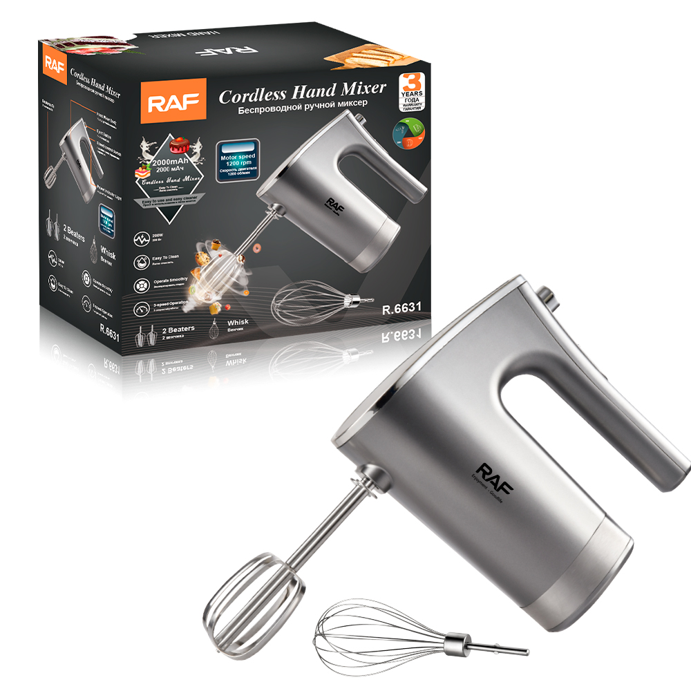RAF cross-border electric wireless egg bateador recargable 3 velocidades con control de velocidad 2000mAh baking shipper mezclador de crema R.6631 pic 4