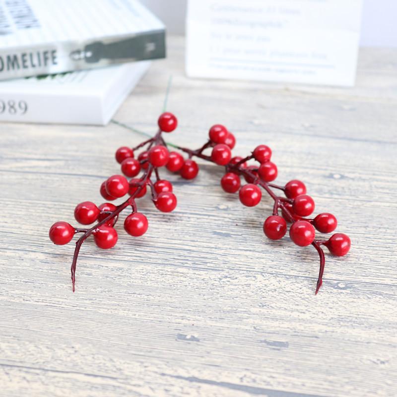 17 fruit red bean branch simulation xiaoguozi diy christmas decoration red berry shooting christmas tree accessories berry branches
