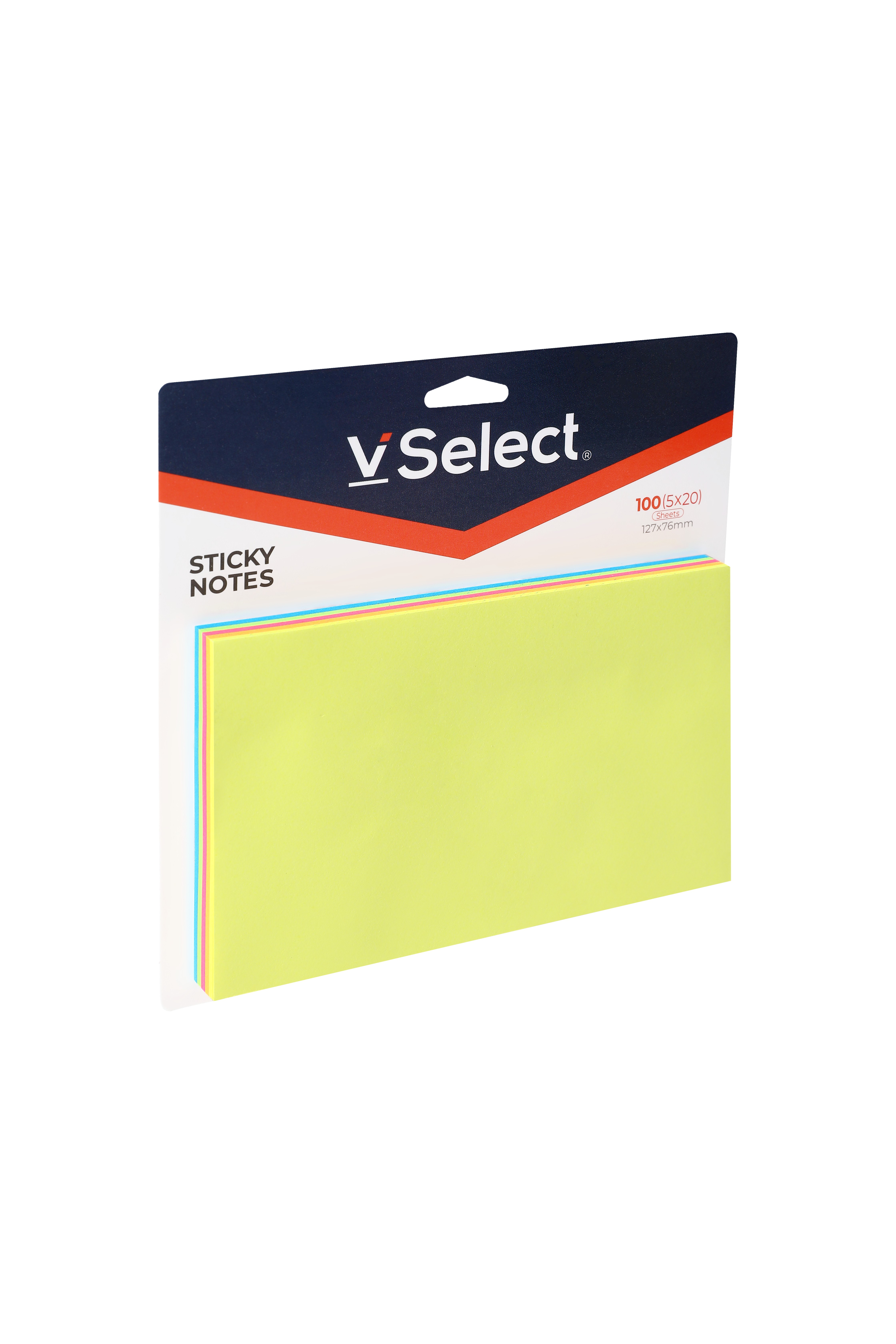 Sticky notes 127*76mm, fluorescent 5-color, 100 pieces, for export only, minimum order quantity one box