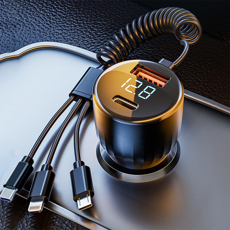 dai sheng car phone charger wholesale cigarette lighter to usb plug 66w one drag three super car charger pd fast charge