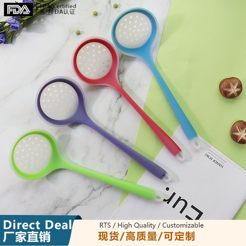 Large Silica Gel Strainer Strainer Household Translucent Soup Spoon Oil Filtering Hot Pot High Temperature Resistant Kitchen Kitchenware Wholesale