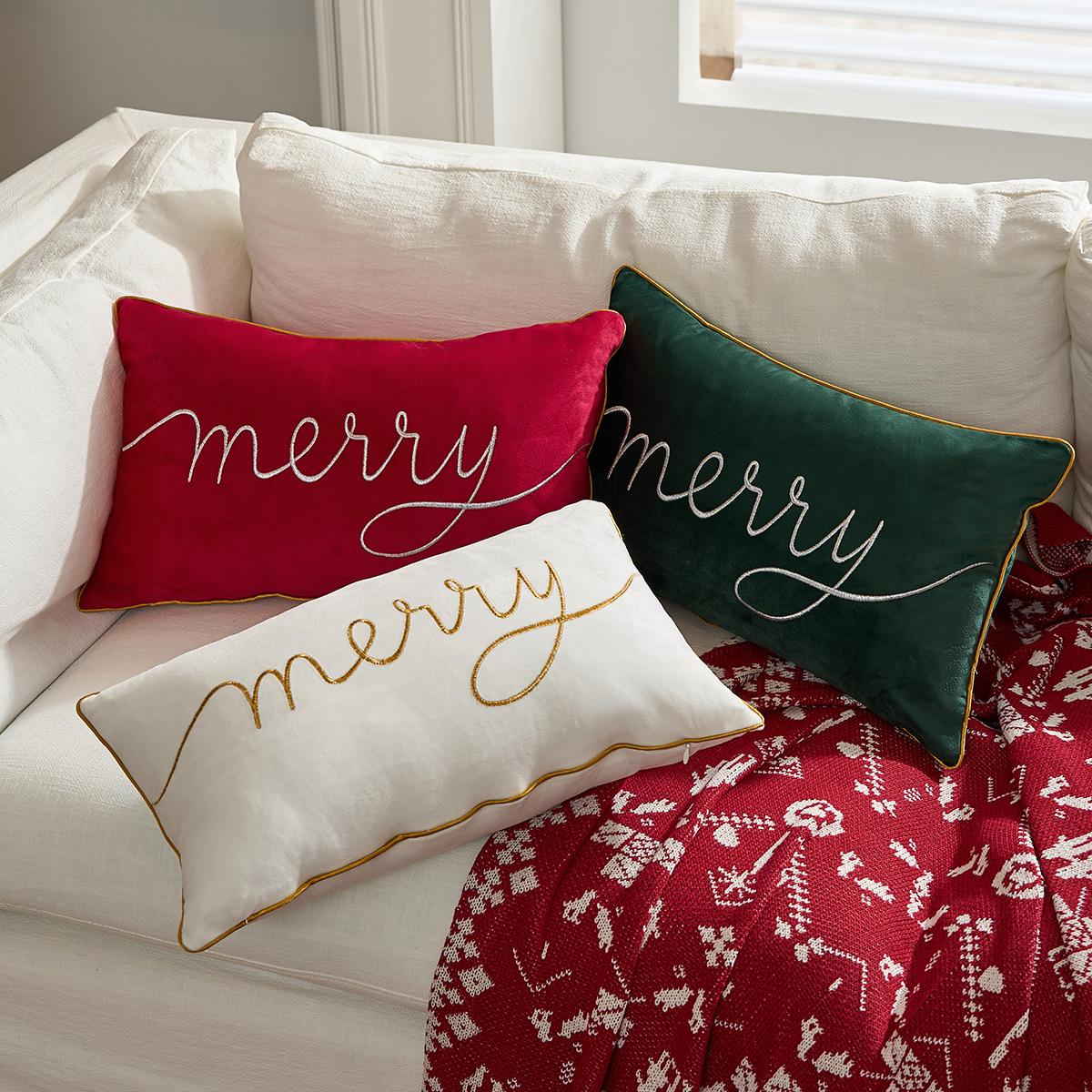 cross-border new arrival merry christmas christmas pillow cover amazon festival decorative back cushion cover living room Specification drawing