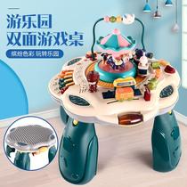 Children's Amusement Park Building Blocks Gaming Table Double-Sided Toy Table Multifunctional Music Lighting Gaming Table Parent-Child Interaction