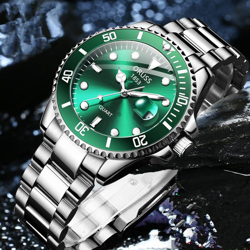 [official authentic products] automatic movement watch men's new business movement mechanical steel belt waterproof luminous calendar