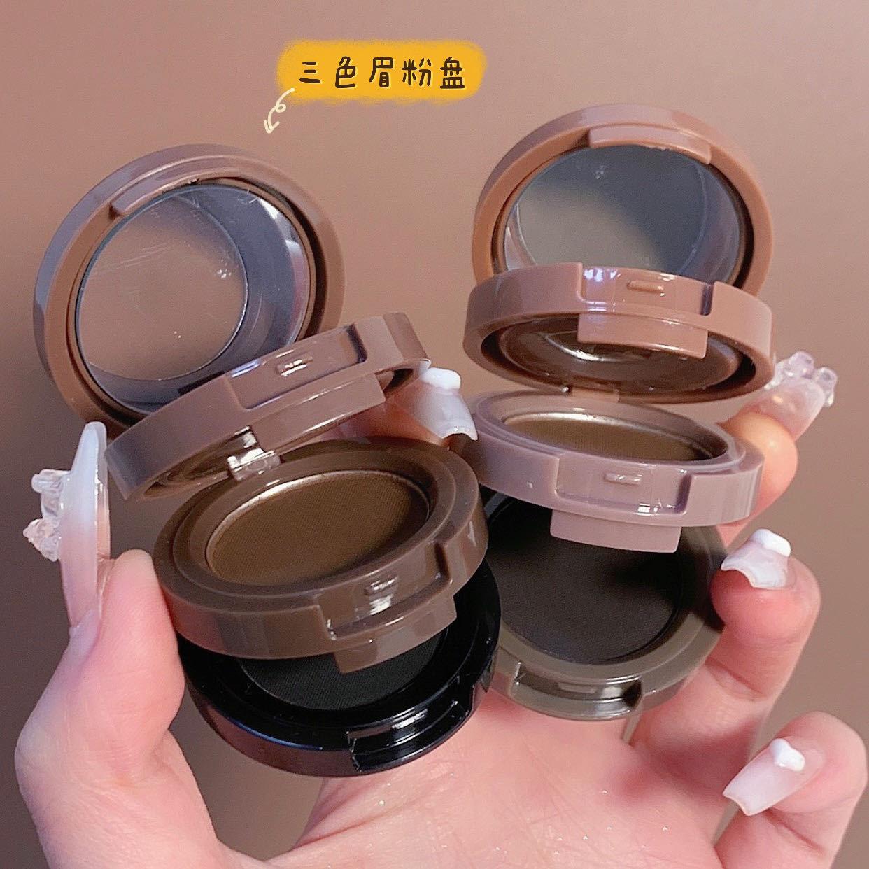 china-made makeup misslara three-layer three-dimensional tri-color eyebrow powder hairline powder nose contour waterproof makeup makeup palette