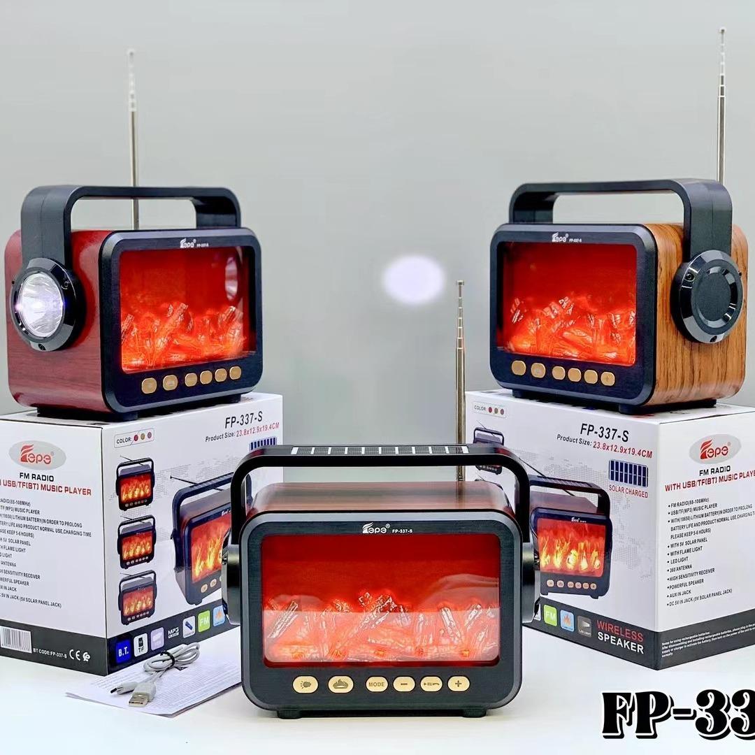 fp-337-s new flame lamp solar bluetooth speaker portable outdoor muitiband radio portable speaker