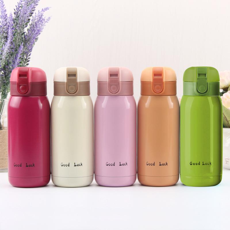 goodluck creative couple pot belly thermos cup stainless steel portable mini cute pocket cup for male and female students