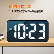 new led alarm clock 10.8 large size digital electronic wall clock living room simple week large screen mute table alarm clock foreign trade
