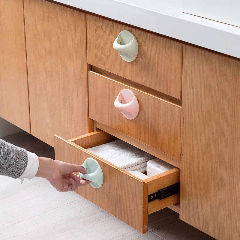 glass door handle adhesive simple drawer seamless strong no punch suction cup sliding door and window sliding refrigerator handle