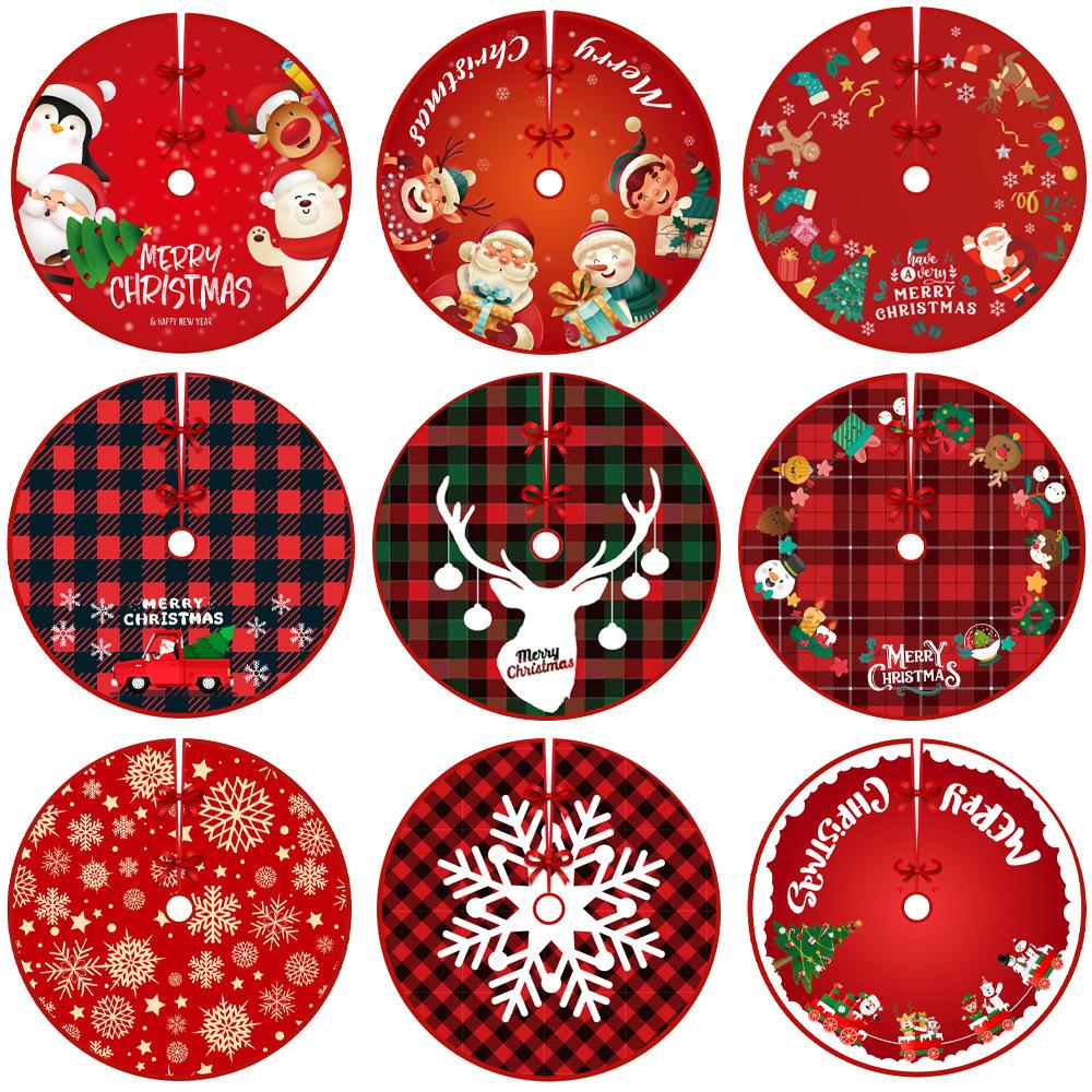 hong kong love cross-border new arrival christmas tree skirt creative exquisite printed tree bottom decoration tree skirt christmas decorations