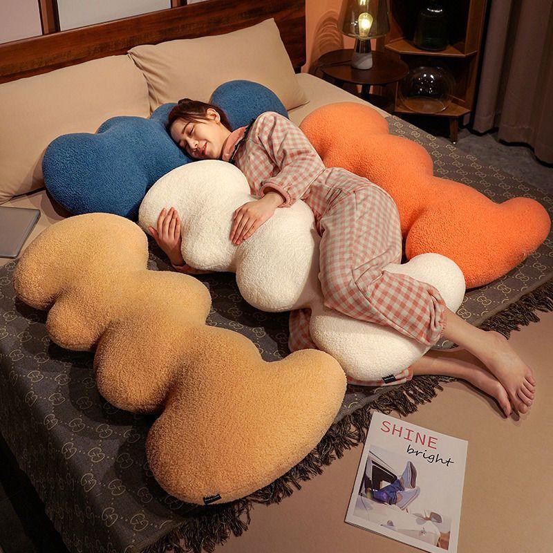 ins style big wave long l pillow sleeping dormitory couple pillow light luxury bed sofa backrest cushion gift