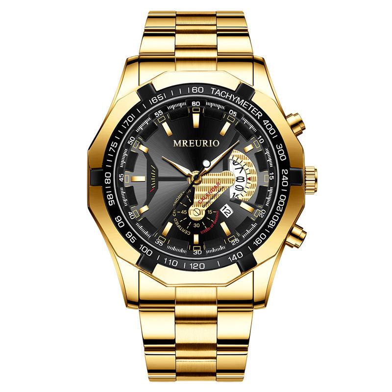 watch non-mechanical watch large dial men's watch men's watch oversized new concept calendar creative steel belt one piece dropshipping
