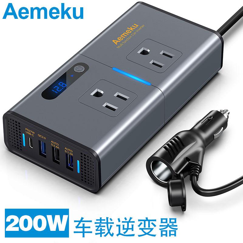 200W Car Inverter 12V to 110V Socket Usb Power Adapter Car Charger Pd Fast Charger