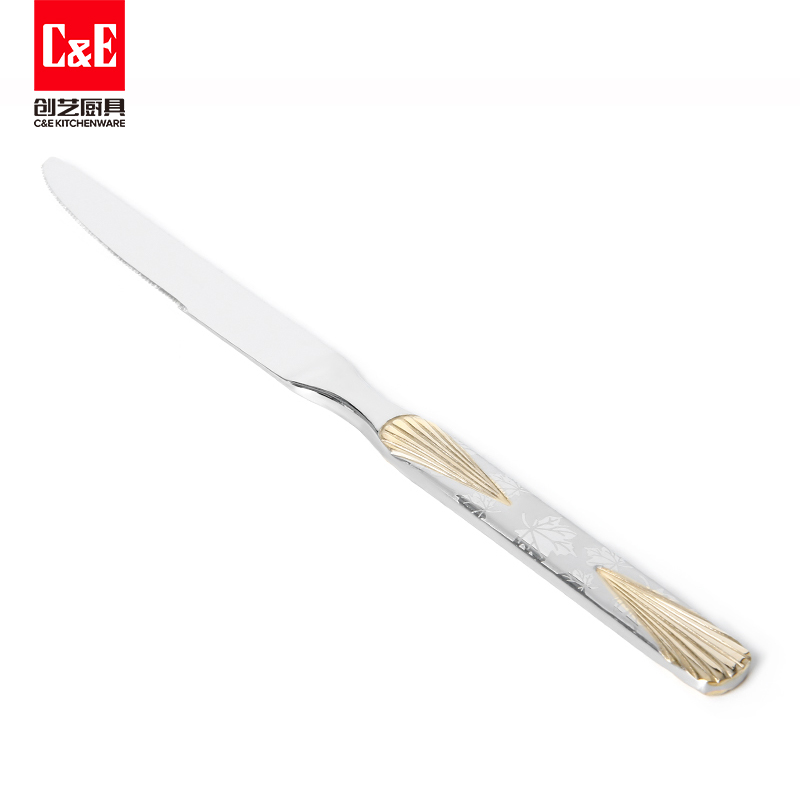 C&E Creative 6-piece set of knives, forks, spoons, stainless steel steak knives, dessert spoons, salad forks, tableware, restaurants, hotels, home use details Picture