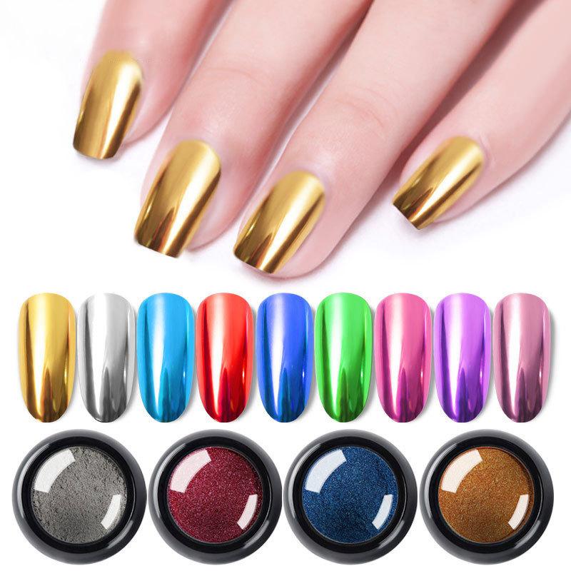 cross-border nail titanium gold powder tiktok mirror powder solid color plating magic mirror effect powder nail shimmering powder mcb wholesale