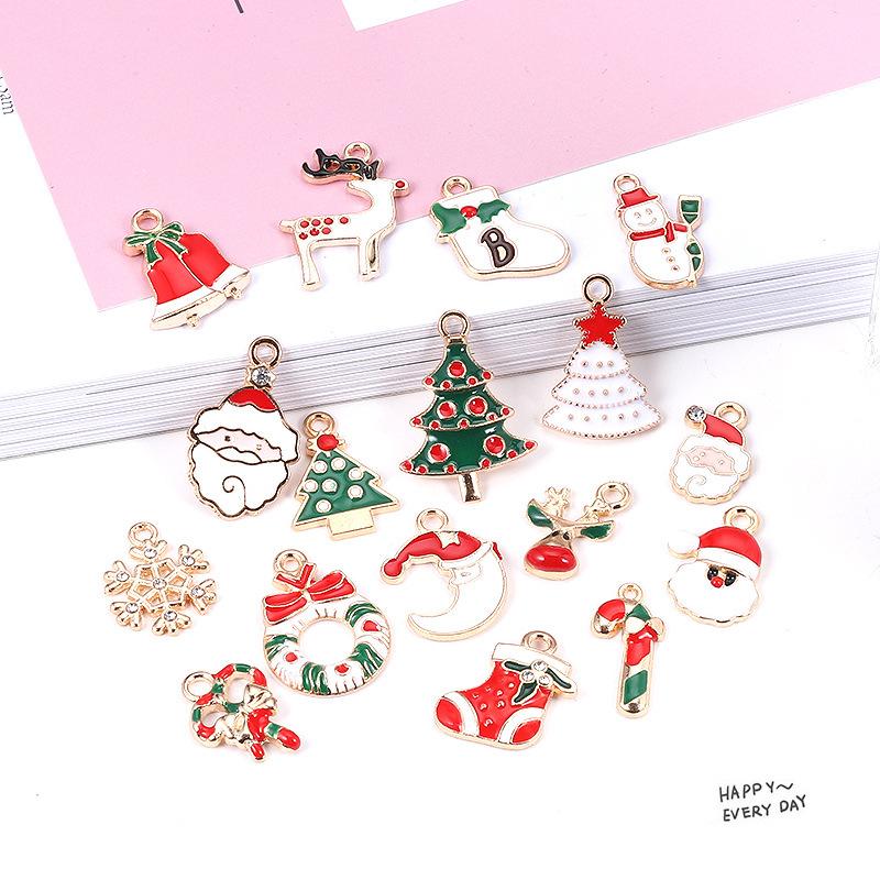 source manufacturer oil dripping alloy christmas pendant diy ornament accessories jewelry pendant christmas tree christmas decoration