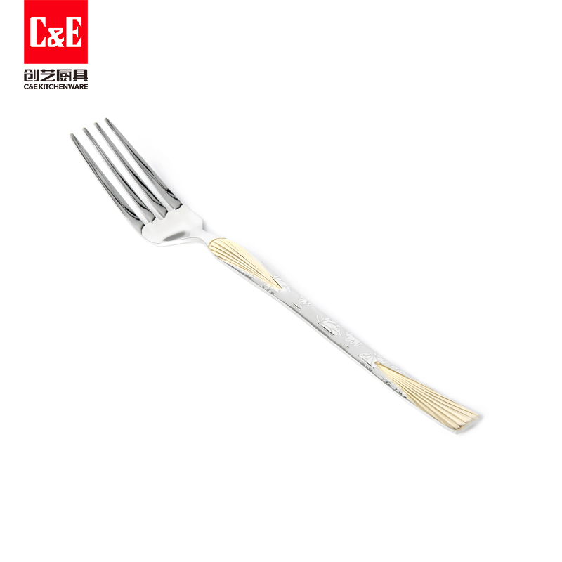 C&E Creative 6-piece set of knives, forks, spoons, stainless steel steak knives, dessert spoons, salad forks, tableware, restaurants, hotels, home use Item Picture