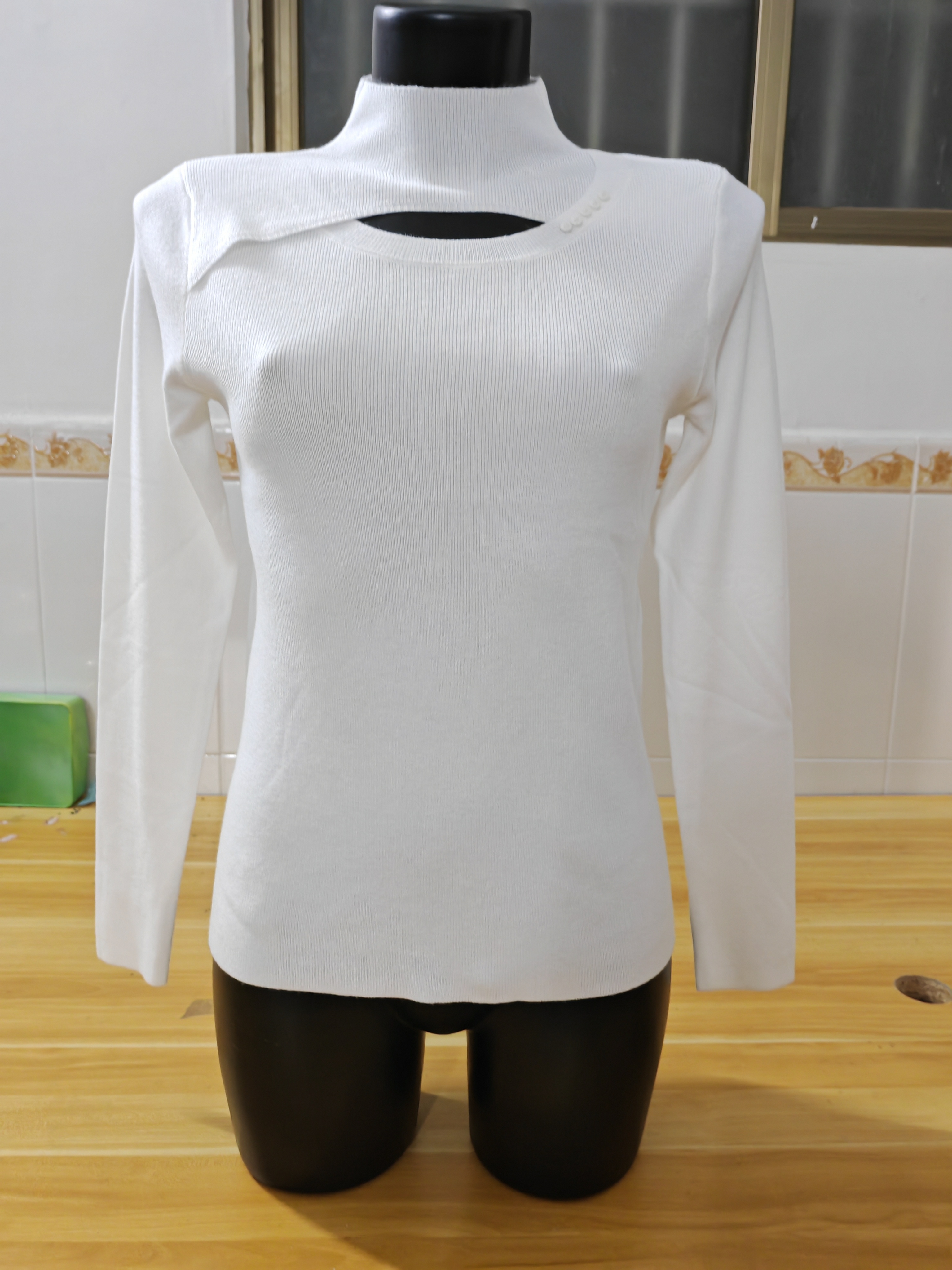 2025 New Half Turtleneck Base Shirt De Velvet High Sense Hollow (6 Colors) H1014 Specification drawing