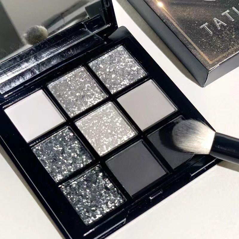 tatibeauty smoky makeup new black swan 9 colors eye shadow plate european and american niche dark black cement gray no falling out