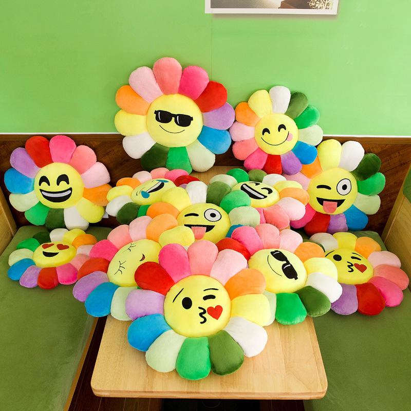 cartoon colorful sun flower cushion petal plush toy waist cushion pillow office long sitting chair cushion seat cushion Application Scenario