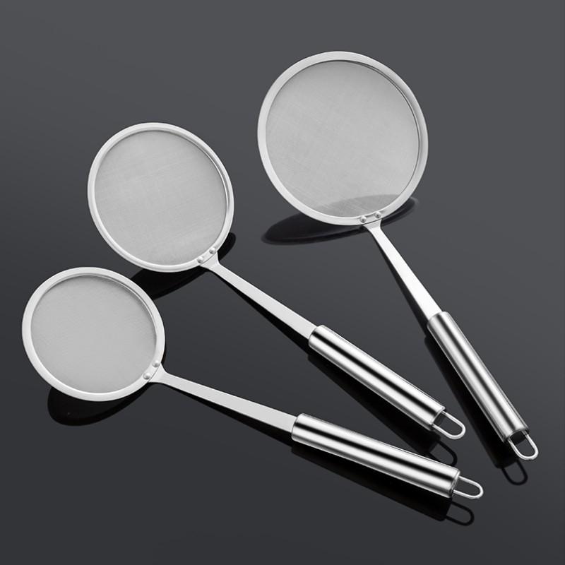kitchen 304 stainless steel colander strainer oil leak spoon ladle oil filter foam strainer spoon oil skimmer filtering oil mesh mesh