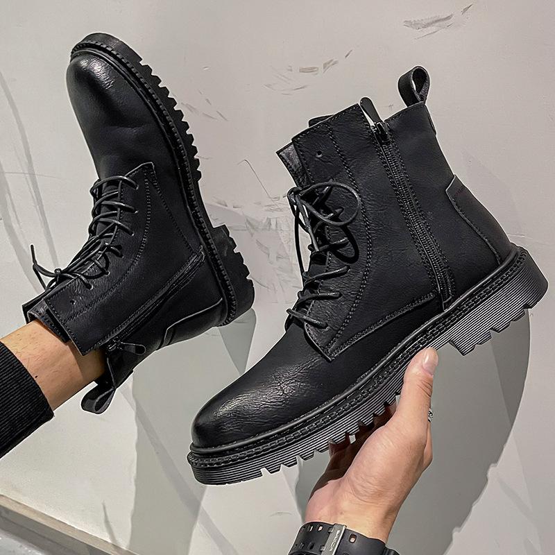 Dr. Martens Boots Men's Autumn and Winter British High-Top Leather Shoes Chelsea Boots Workwear Fashionable Shoes Mid-Top Shoes Snow Military Boots