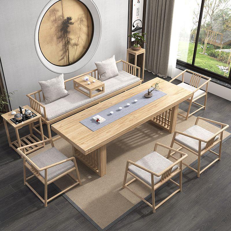 tea table solid wood large board new chinese chair combination office household tea brewing tea table integrated simple kung fu tea table set