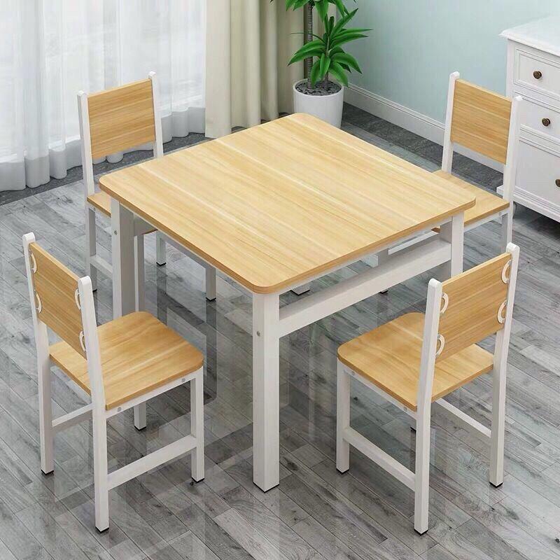 simple square dining table and chair household small apartment dining table simple snack shop square table fast food table and chair combination