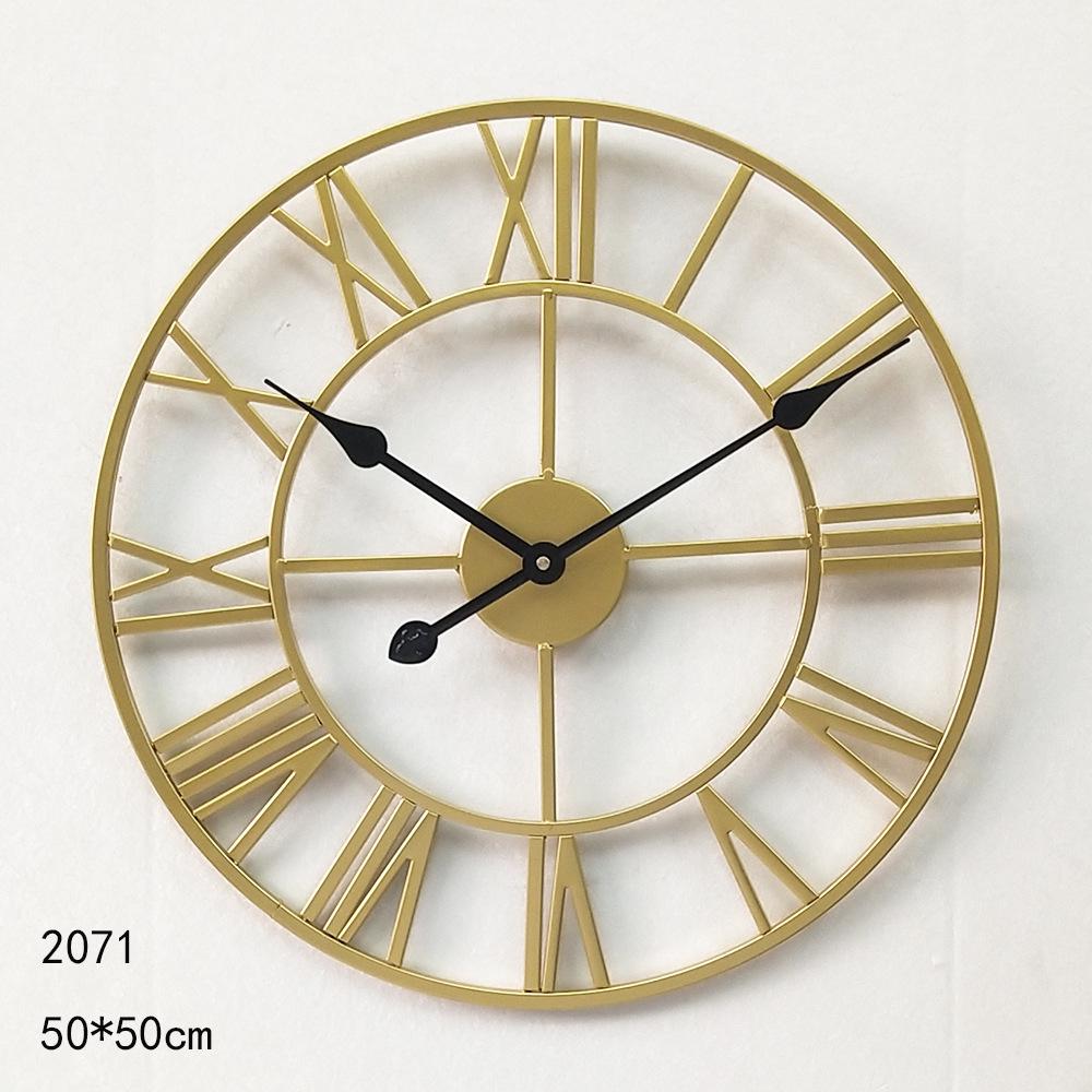 customized cross-mirror popular roman digital clock iron wall clock retro iron art roman watch factory