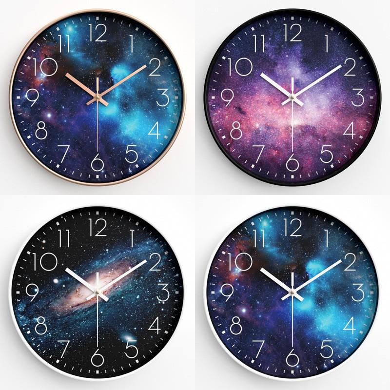 Living Room Wall Clock Creative Wall Hanging Clock Mute Starry Sky Clock Bedroom Quartz Clock Home Hanging Wall 12-Inch 30cm