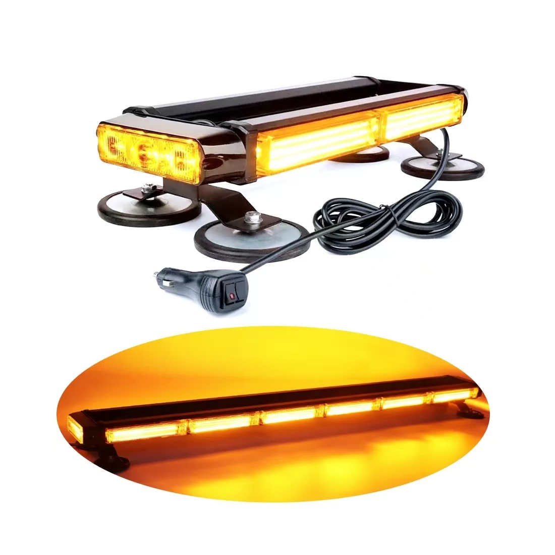 Automotive LED flashing lights, warning lights, magnetic attraction, 4-sided alarm lights, stroboscopic flashing obstacle lights, export version full figure