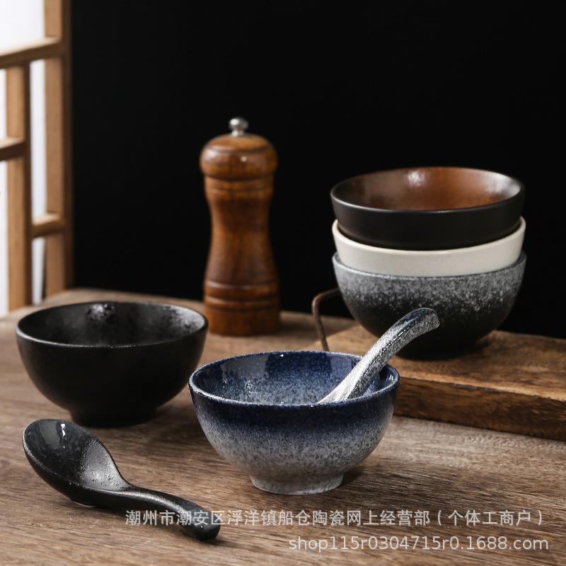 bowl household creative single exquisite cute dinnerware personalized rice bowl ceramic dessert bowl small soup bowl rice bowl japanese style